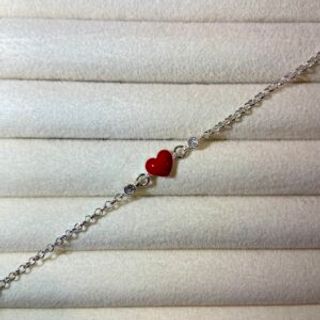 Srebrena narukvica za djevojčice-srce 01