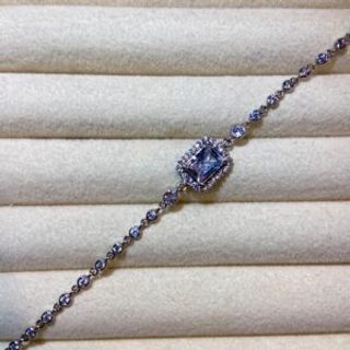 Srebrena narukvica pravougaonik i cirkoni