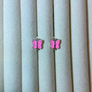 Srebrene naušnice za djevojčice- Leptir 004