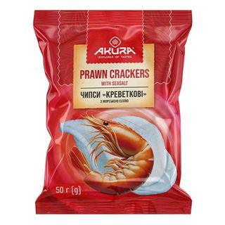 Чипси Креветкові з морською сіллю AKURA 50г