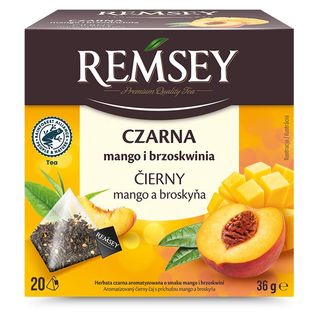 Remsey Herbata czarna mango i brzoskwinia 20 torebek 34 g