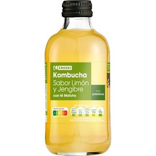 Kombucha Sabor Jengibre, Limón Y Té Matcha Eroski, Botella 250 G