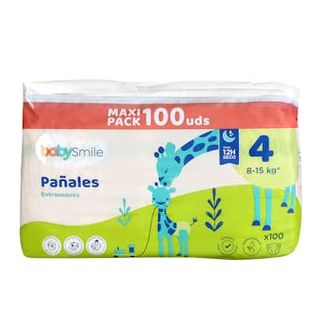 Pañales Talla 4 (8-15 Kg)  BabySmile 100 Uds