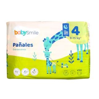 Pañales Talla 4 (8-15 Kg) BabySmile 50 Uds