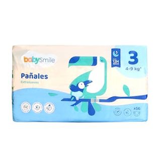 Pañales Talla 3 (4-9 Kg) BabySmile 56 Uds