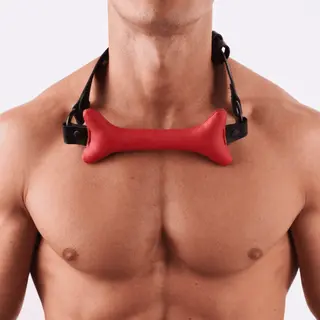 Saxos Skórzany knebel w kształcie kości Leather Bone Gag Red