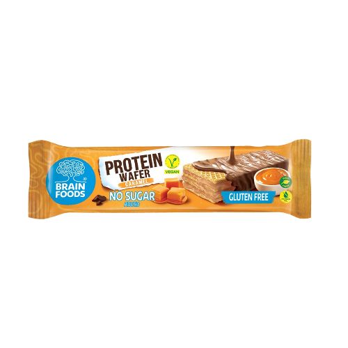 BRAIN FOODS Протеинова вафла с карамел без доб. захар 1 БР