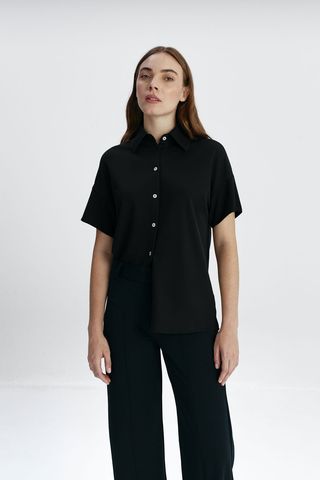 Camisa manga corta de mujer negra M