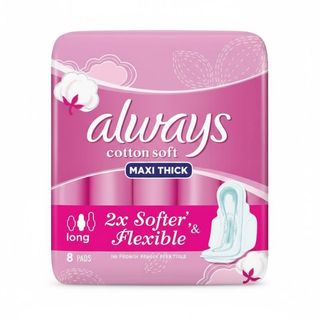 Always Cotton Soft Maxi Thick Pads, 8 Long