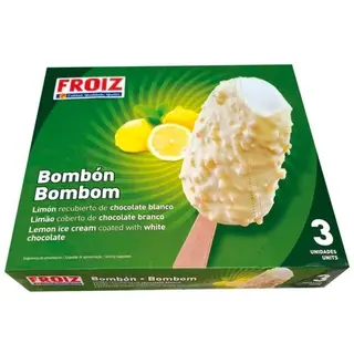 Gelado Froiz bombom chocolate branco com limão 3 unidades 195 g