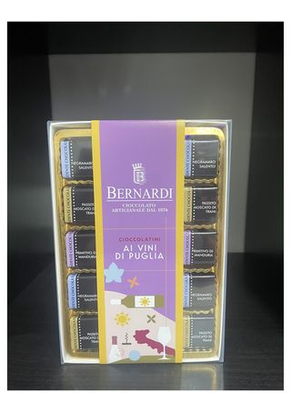Cioccolatini Ripieni Di Vino Primitivo, Passito Moscato, Negramaro Salnto, Bernardi Cioccolati Artigianali, 220G