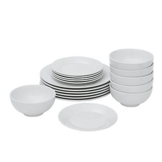 WHITE 18PCS DINNER SET-ROUND