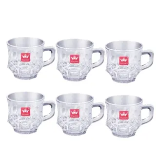 GLASS CUP 6PCS/COLOR BOX UNIT SET
