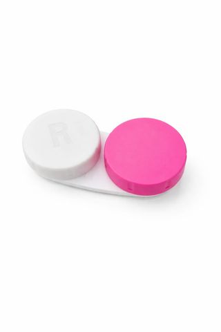 კონტაქტური ლინზის შესანახი კონტეინერი (ვარდისფერი)