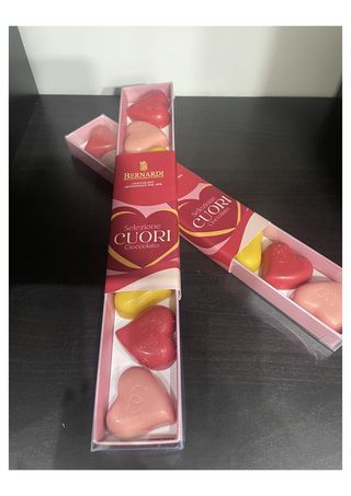Cioccolatini A Cuore Vari Gusti, Bernardi Cioccolati Artigianali, Cuori Ripieni Di Frutti Rossi, Passion Fruit,Nocciola, 110G