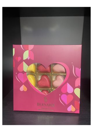 Cioccolatini A Cuore Vari Gusti, Bernardi Cioccolati Artigianali, Cuori Ripieni Di Frutti Rossi, Passion Fruit,Nocciola , 130G