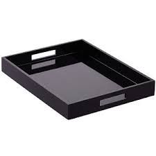 Mofako Black Rectangular Lacquer Tray