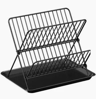 Vee Black Foldable Plate Rack