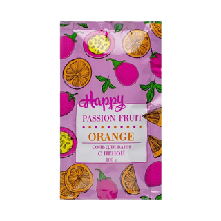 Соль для ванны Happy апельсин/маракуйя с пеной 100г