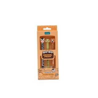 Bo-Bo Animal Print Pens borrables, 3-Pack