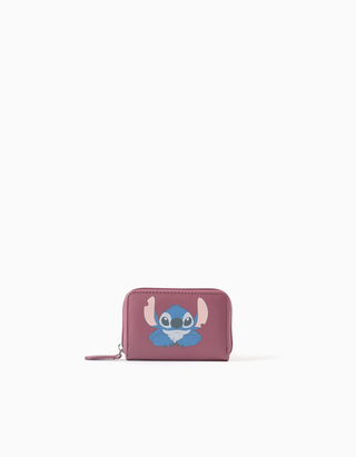 Carteira com estampado Stitch para menina, rosa