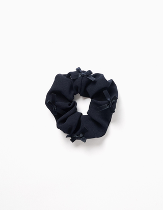 Scrunchie com laços aplicados para bebé e menina, azul-escuro