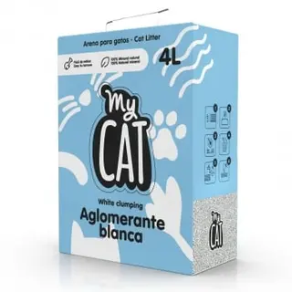Arena Aglomerante De Bentonita Blanca Mycat 4L