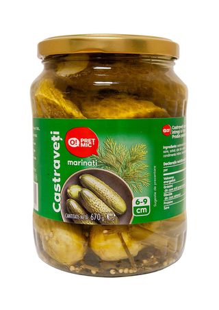 O! PRET MIC Castraveti in otet 6–9 cm 670g