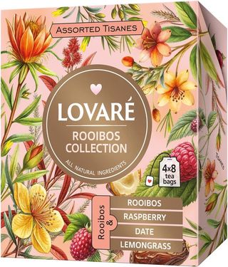 Lovare Rooibos Raspberry Date Herbal Tea, 32pcs