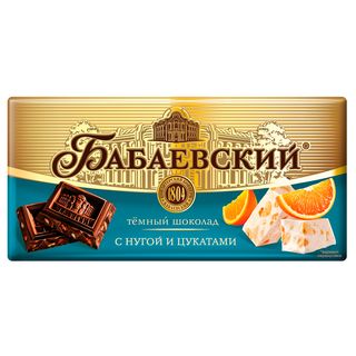 БАБАЕВСКИЙ  Ciocolata neagra cu nuga si fructe confiate 75g