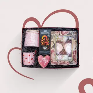 Peach & Cherry Tea Set with Cookie