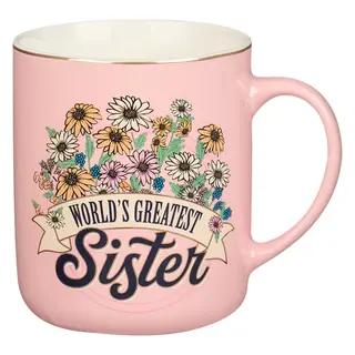 World's Greatest Sister Pink Daisies Mug