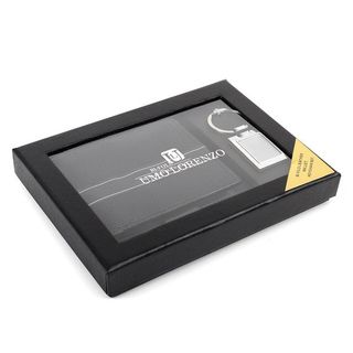Umo Lorenzo Black Wallet & Keychain Set