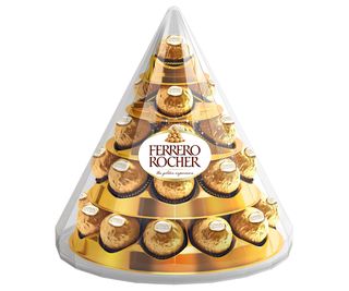 Pyramide rocher gaufrettes chocolat lait et noisettes 350g - FERRERO ROCHER