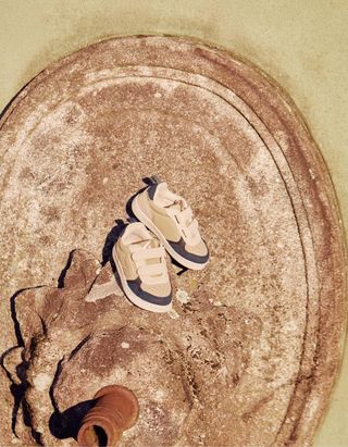 Sapatilhas combinadas ZY Move para bebé menino, bege/azul-escuro