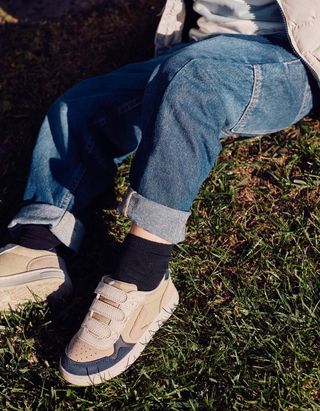 Sapatilhas combinadas ZY Move para menino, bege/azul-escuro