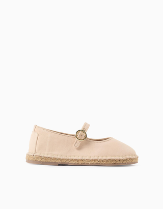 Calçado Ballerina com Pele para Menina, Bege