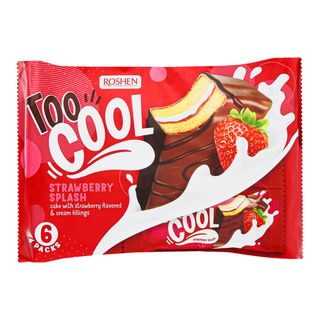 Бісквітне тістечко ROSHEN Too Cool Strawberry Splash / 270г / 12шт АКЦІЯ