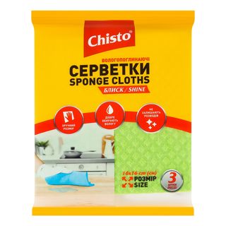 Серветки CHISTO Вологопоглинаючі (губчасті) /3шт