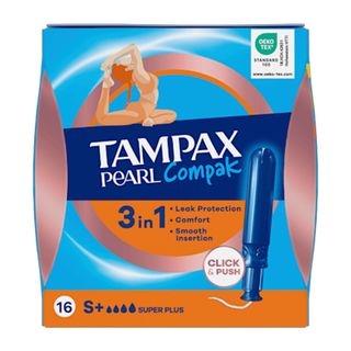 TAMPAX PEARL Compak Super Plus Tampons, 16 Count