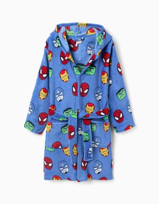 Roupão de peluche com motivo Avengers para menino, azul
