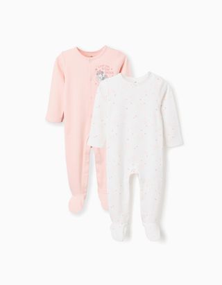 Pack 2 babygrows com a Minnie para recém-nascida e bebé, rosa/branco
