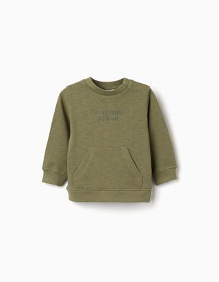 Sweat de algodão Volcanic Island para bebé menino, verde-escuro