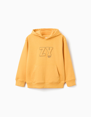 Sweat com capuz e estampado frontal para menino