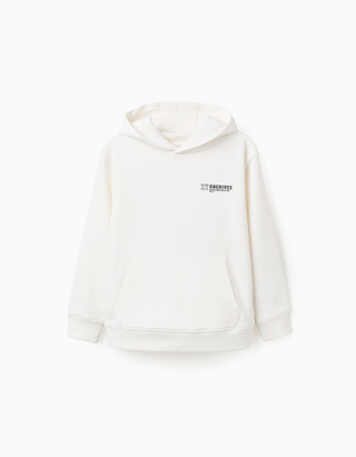 Sweat com capuz e estampado frontal para menino