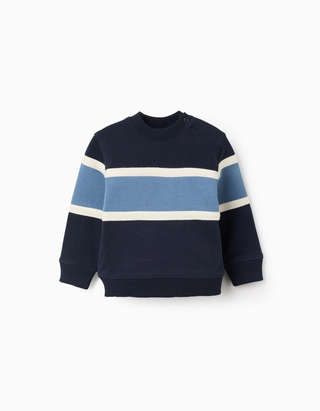 Sweat de algodão com bloco de cores para bebé menino