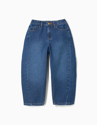 Calças de ganga baggy para menina, azul