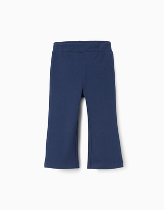 Leggings cardadas à boca de sino para bebé menina