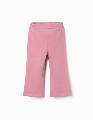 Leggings cardadas à boca de sino para bebé menina