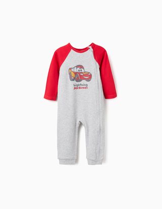 Babygrow sem pés Faísca McQueen para recém-nascido e bebé, cinza/vermelho